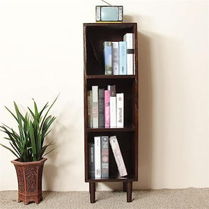 BinOxy 3-Tier Record Storage Shelf - Solid Wood Floor Standing CD Cabinet