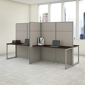 Bush Business Furniture Easy Office 4 Person Cubicle Desk Workstation with 66H Panels, 60Wx60H, Mocha Cherry