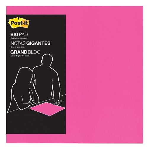 Post-it Big Pad, 15 in x 15 in, Bright Pink, 30 Sheets/Pad (BP15P)