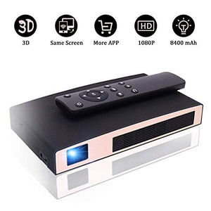 Mini Projector, MMTX VK25 Upgraded Portable Professional Video Projectors with 2000 Lumens, 1080P Full HD 8400mAh Rechargeable LED Projector with HDMI, 3D, USB, WiFi for Home Theater Party Business