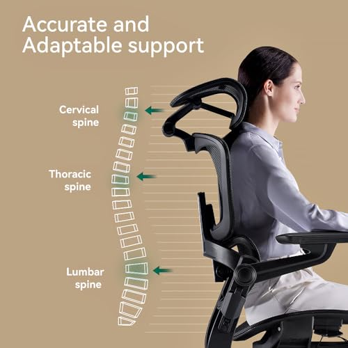 HINOMI H1 Pro V2 High Back Ergonomic Office Chair with Leg Rest, Foldable Design, Black