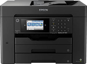 Epson Workforce Pro WF 78-Series Wireless All-in-One Inkjet Printer, Wide-Format Printing up to 13" x 19", Auto Duplex Print, Copy Scan Fax, Two 250-Sheet Trays, 50-Sheet ADF