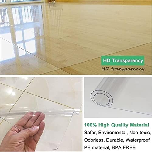 REMYSAOS Floor Protector PVC Transparent - Anti-Slip Waterproof Chair Mat for Hardwood Floor