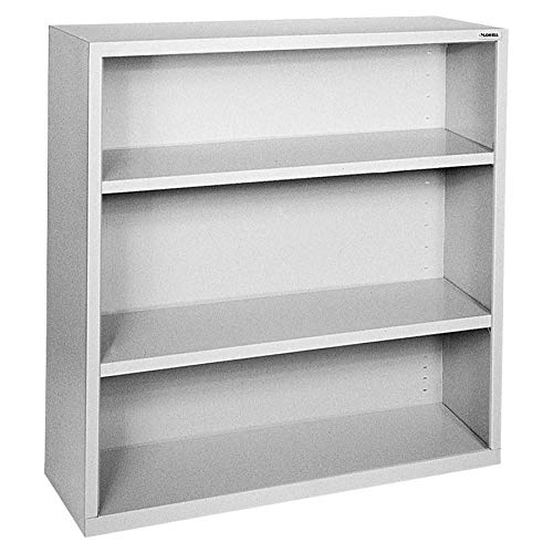 Lorell LLR41283 Fortress Series Steel Book Case, Light Gray