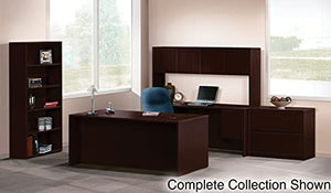 HON 10500 Series L Right 3/4-Height Pedestal Desk, Mahogany - 66" x 30" x 29-1/2