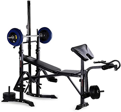 HTNBO Standard Weight Bench with Leg Developer Multifunctional Workout Station for Home Gym Weightlifting and Strength Training