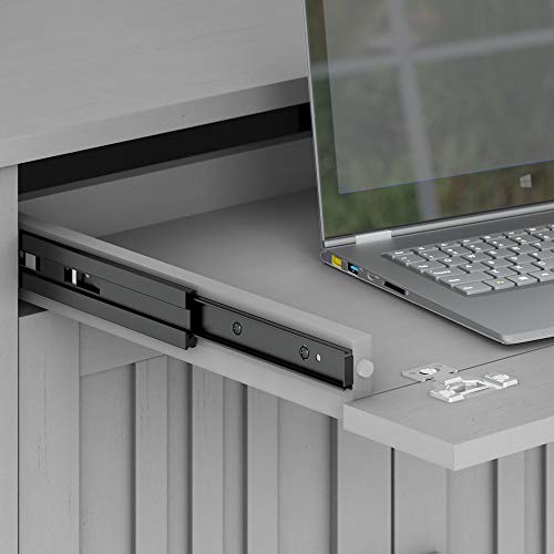 Bush Furniture Salinas Secretary Desk with Keyboard Tray and Storage Cabinet in Cape Cod Gray
