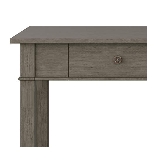 SIMPLIHOME Carlton SOLID WOOD Contemporary Modern 42 inch Wide Home Office Desk, Writing Table, Workstation, Study Table Furniture in Farmhouse Grey with 1 Drawer
