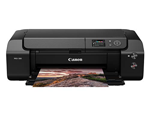 Canon imagePROGRAF PRO-300 Wireless Color Wide-Format Printer, Prints up to 13"X 19", 3.0" LCD Screen with Profession Print & Layout Software and Mobile Device Printing, Black