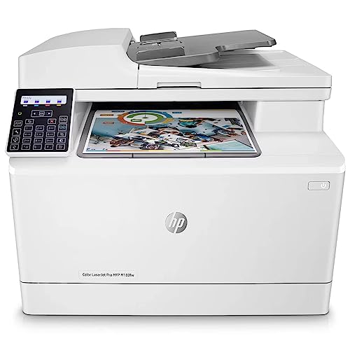 HP Color Laserjet Pro M183fw Wireless All-in-One Laser Printer - White, Print Scan Copy Fax - 16 ppm, 600 x 600 dpi, Voice-Activated, 35-Page ADF, Ethernet