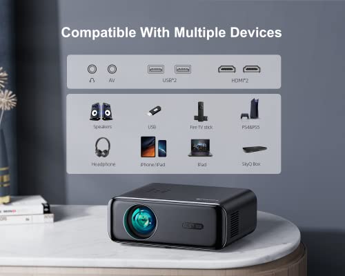 WiMiUS 4K WiFi Projector with Auto Focus & Bluetooth 5.2