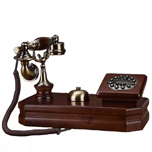 None Antique Fixed Telephone Solid Wood Landline Phone (Style 2)