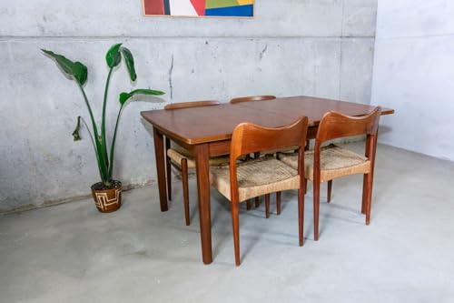 Lschool Niels Otto Mller Danish Paper Cord Chairs Paired with Nils Jonsson Table