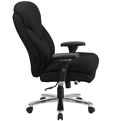 Flash Furniture HERCULES Series 24/7 Intensive Use Big & Tall 400 lb. Rated Black Fabric Executive Swivel Chair with Lumbar Knob