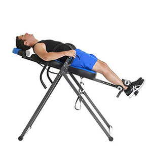 Exerpeutic Inversion Table UL Certified with Heat and Massage Therapy, Blue