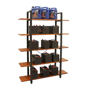 CONSDAN Industrial Bookshelf, USA Grown Hardwood, Real Wood Bookshelves, Modern Open Rustic Bookcase