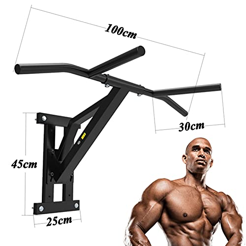 Heavy Duty Pull Up Bar Wall Mounted Chin Up Bar Dip Stand Power Tower, Multifunctional Upper Body Workout Bar, Home Gym Fitness Strength Training Equipment