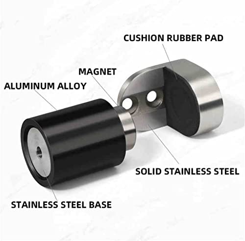 Stainless Steel Heavy Door Stop Magnetic Door Stopper - Black