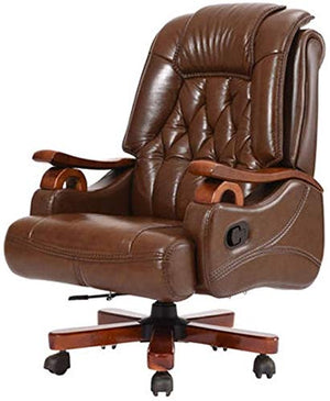 ACIYD Classic Executive Boss Chair - High-Back Leather Reclining Office Desk Chair