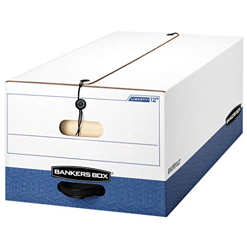 Bankers Box LIBERTY Heavy-Duty Storage Boxes, FastFold, String and Button, Legal, Case of 12 (00012)
