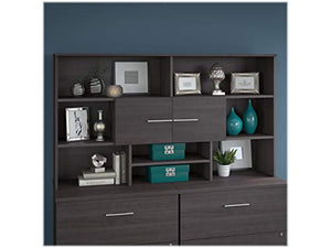 bbf Office 500 72W Desk Hutch in Storm Gray - Engineered Wood
