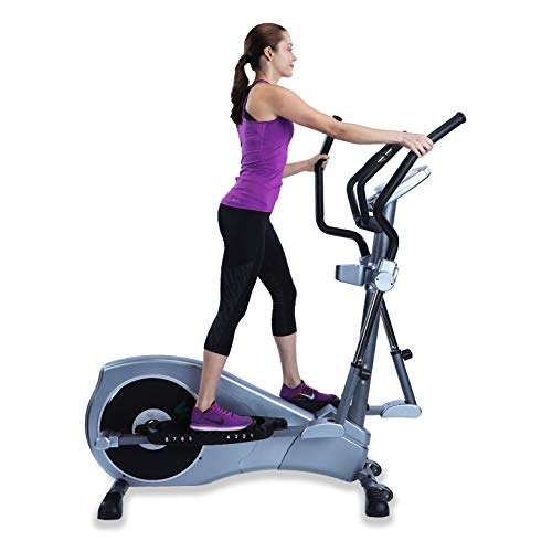 V-450 Standard Stride 17” Programmable Elliptical Exercise Cross Trainer w/ Adjustable Arms & Pedals, HRC Control Program for Cardio Fitness Strength Conditioning Workout (Black/Gray, 450)