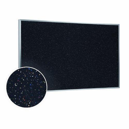 Ghent 48.5" x 96.5" Aluminum Frame Recycled Rubber Bulletin Board, Confetti, Made in the USA