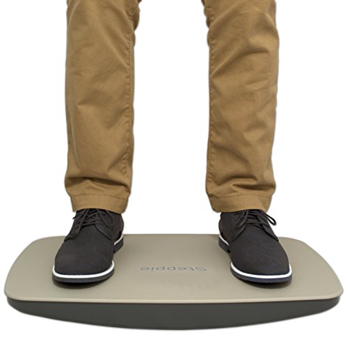 Victor DC350 High Rise Sit-Stand Desk Converter with Steppie Balance Board Combo Package and Built-in Dual Monitor Holder