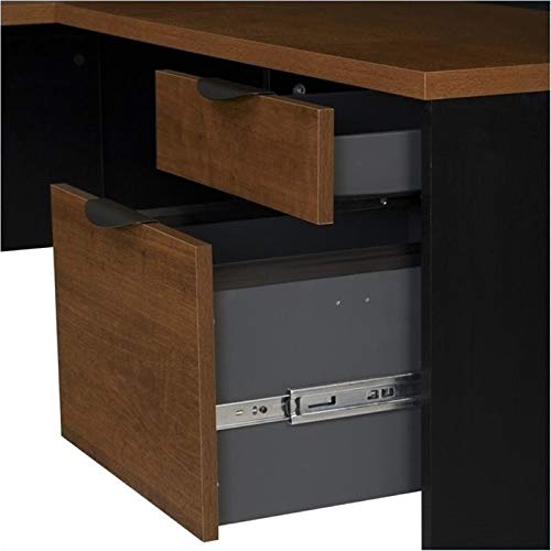 Bowery Hill L-Shaped Computer Workstation with Hutch in Tuscany Brown