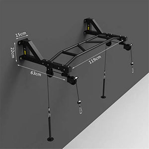 BGLMX Multi-Function Pull-Up Stick Home Gym Pull-Up Bars Wall-Mounted Chin Up Bar with Resistance Band for Sandbag Shelf, Dips Bar & Power Ropes, Strength Training Equipment,119cm/16.8''