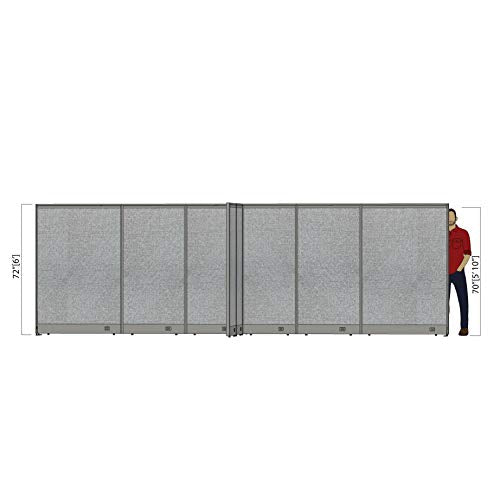 GOF Freestanding X-Shaped Office Partition, Large Fabric Room Divider Panel - 132" x 228" x 48