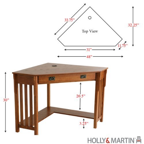Holly and Martin Alexander Corner Computer Desk in Mission Oak