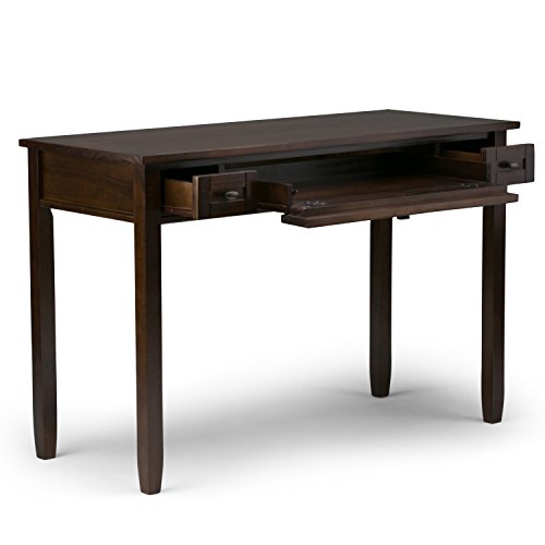 SIMPLIHOME Warm Shaker SOLID WOOD Rustic Modern 48 inch Wide Home Office Desk, Writing Table, Workstation, Study Table Furniture in Tobacco Brown with 2 Drawerss
