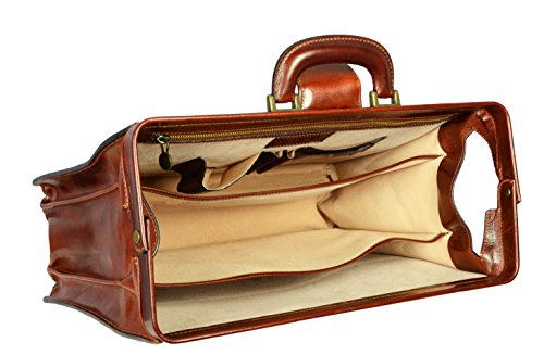 Leather Briefcase Doctor Attache Lawyer Bag Large Handmade Brown Time Resistance