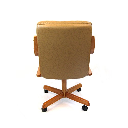Furnish Theory Ashtyn Swivel Tilt Caster Dining Arm Chair - Buff Bonded Leatherette - 1 Chair