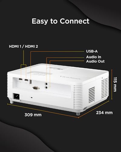 ViewSonic PA503HD 4000 Lumens High Brightness Projector with 1.1x Optical Zoom, USB, and HDMI Inputs