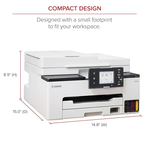 Canon Megatank GX2020 All-in-One Wireless Printer | Print, Copy, Scan | Mobile Printing | 2.7" Color Touchscreen | Auto Document Feeder | Auto Duplex