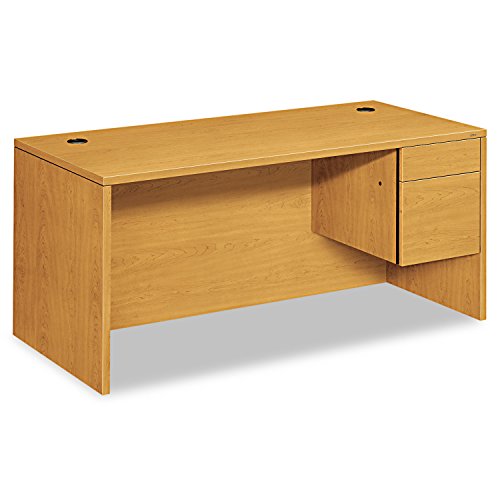 HON Right Pedestal Desk, 66" x 30" x 29-1/2", Harvest