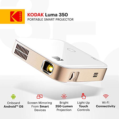 KODAK Luma 350 Portable Smart Projector | Ultra HD Rechargeable Video Projector - Android 6.0