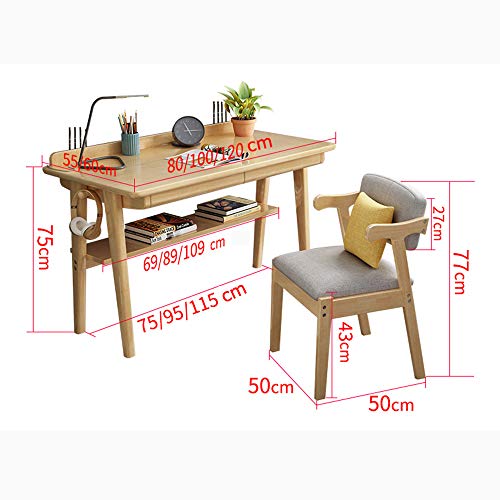 Desk Home Solid Wood Computer, Simple Modern Office Workstation, Bedroom Student Writing Game Table, Suitable for Home, Office
