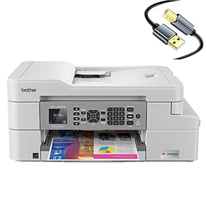 Brother MFC-J805DWB INKvestment Tank All-in-One Wireless Color Inkjet Printer - 4-in-1 Print Copy Scan Fax - 12 ppm, 6000 x 1200 dpi, Auto Duplex, up to 1-Year of Ink in-Box, Tillsiy Printer Cable
