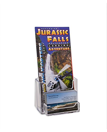 Source One Premium Counter Top Acrylic Clear Brochure Holder with Business Card Holder 4 Inch Wide (S1-CT-TRIWBC) (60 Pack)