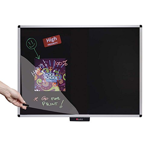 Justick by Smead, Premium Aluminum Frame Bulletin Board, 48"W x 36"H, with Electro Surface Technology, Black (02563)