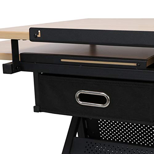 Drafting Drawing Table Desk 9 Levels Adjustable Angle With Stool Arts Crafts YJYDD