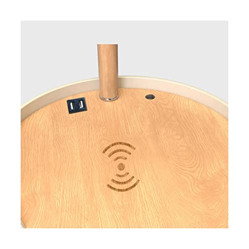 EESHHA Floor Lamp with Cabinet Nordic Minimalist Living Room Lamp - Wood LED Standing Light