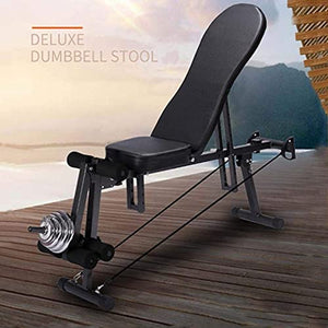 QPBP Commercial Training Stool Allinone Weight Bench for Full Body Workout,Height Adjustable Foldable Barbell Bench Dumbbell Weightlifting Bed Strength Training Equipment for Home/Gym Fitness