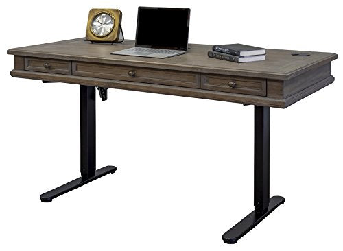 Martin Furniture IMCA384T-KIT Complete Sit/Stand Desk, Weathered Dove
