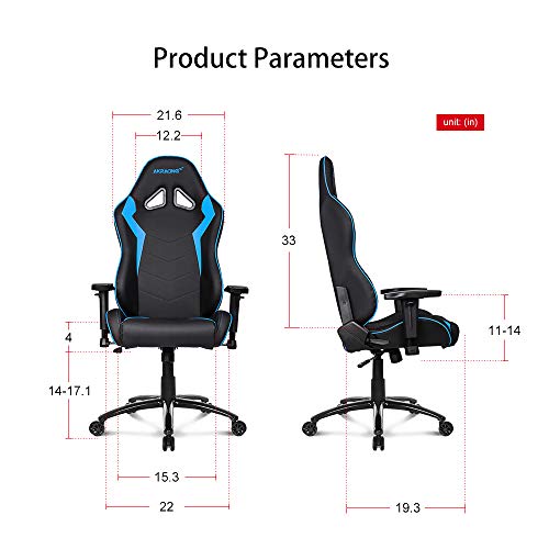 AKRacing Core Series SX Gaming Chair with High Backrest, Recliner, Swivel, Tilt, Rocker and Seat Height Adjustment Mechanisms with 5/10 Warranty - Blue
