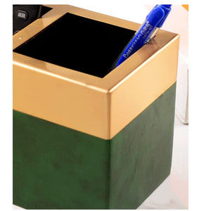 ZLYPSW Leather Desktop Sundries Organizer Box Remote Control Storage Box Storage Box 2 Grid Classification (Color : A)