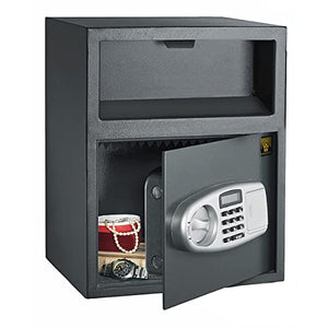 PARAGON LOCK & SAFE Digital Depository Safe – Electronic Drop Box with Keypad, 2 Manual Override Keys – Deposit Cash Easily – For Home or Business